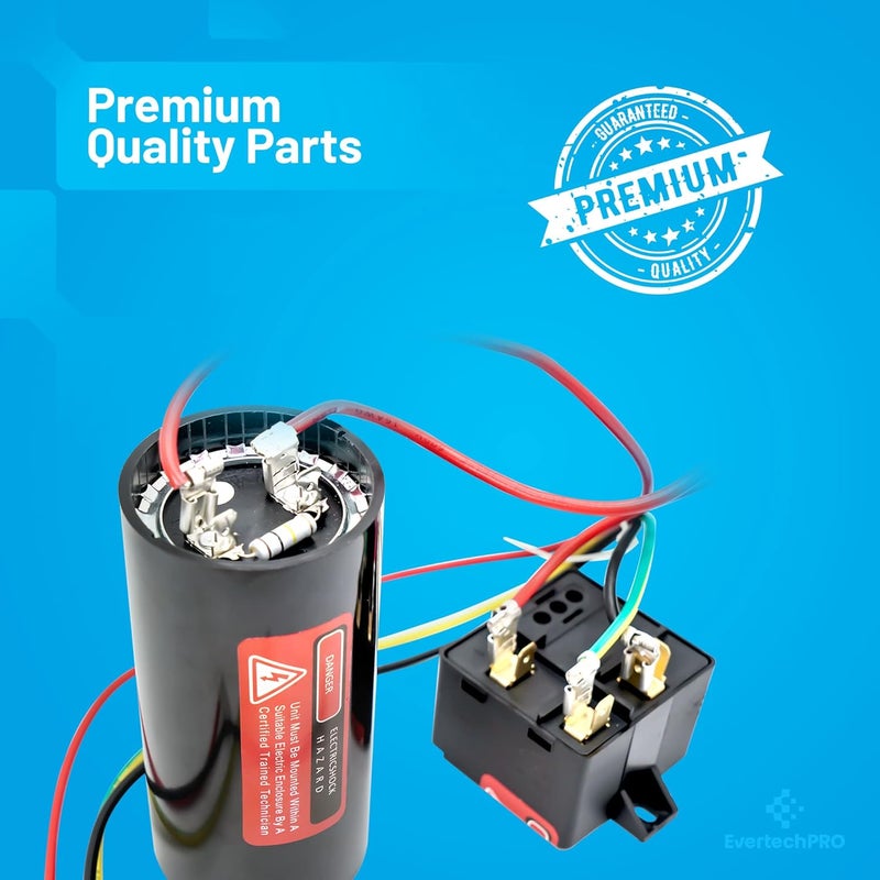 EVERTECHPRO 5-2-1 208/240VAC 189-227uF Compressor Saver Hard Start Capacitor Relay kit for 3.5 to 4.5 Ton Units Replacement for AC Air Conditioner - Image 2